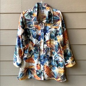 Chicos Linen Utility Jacket